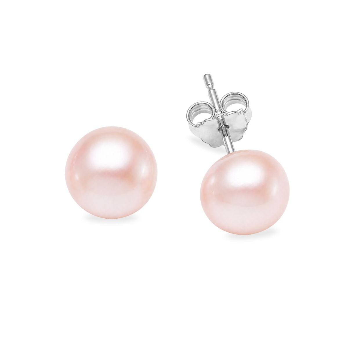 Sterling Silver 8mm Pink Freshwater Pearl Studs