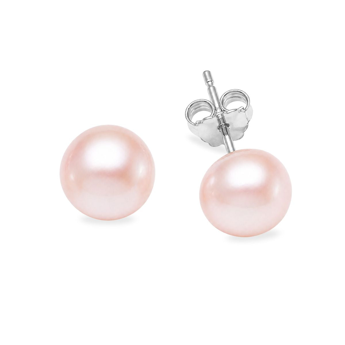 Sterling Silver 10mm Pink Freshwater Pearl Studs