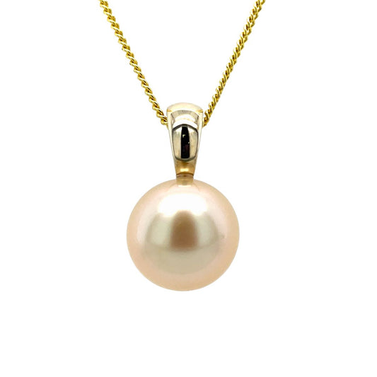 9ct Yellow Gold 12-13mm Gold South Sea Pearl Enhancer Pendant