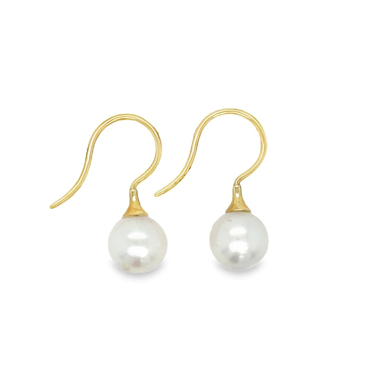 9ct Yellow Gold 9-10mm South Sea Pearl Hooks