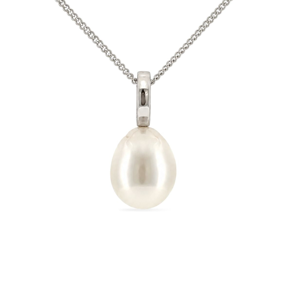 9ct White Gold 10-11mm South Sea Pearl Enhancer Pendant