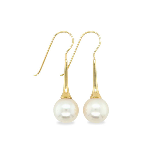 9ct Gold 11-12mm South Sea Pearl Hooks