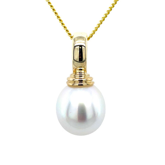 9ct Yellow Gold 13mm South Sea Pearl Enhancer Pendant