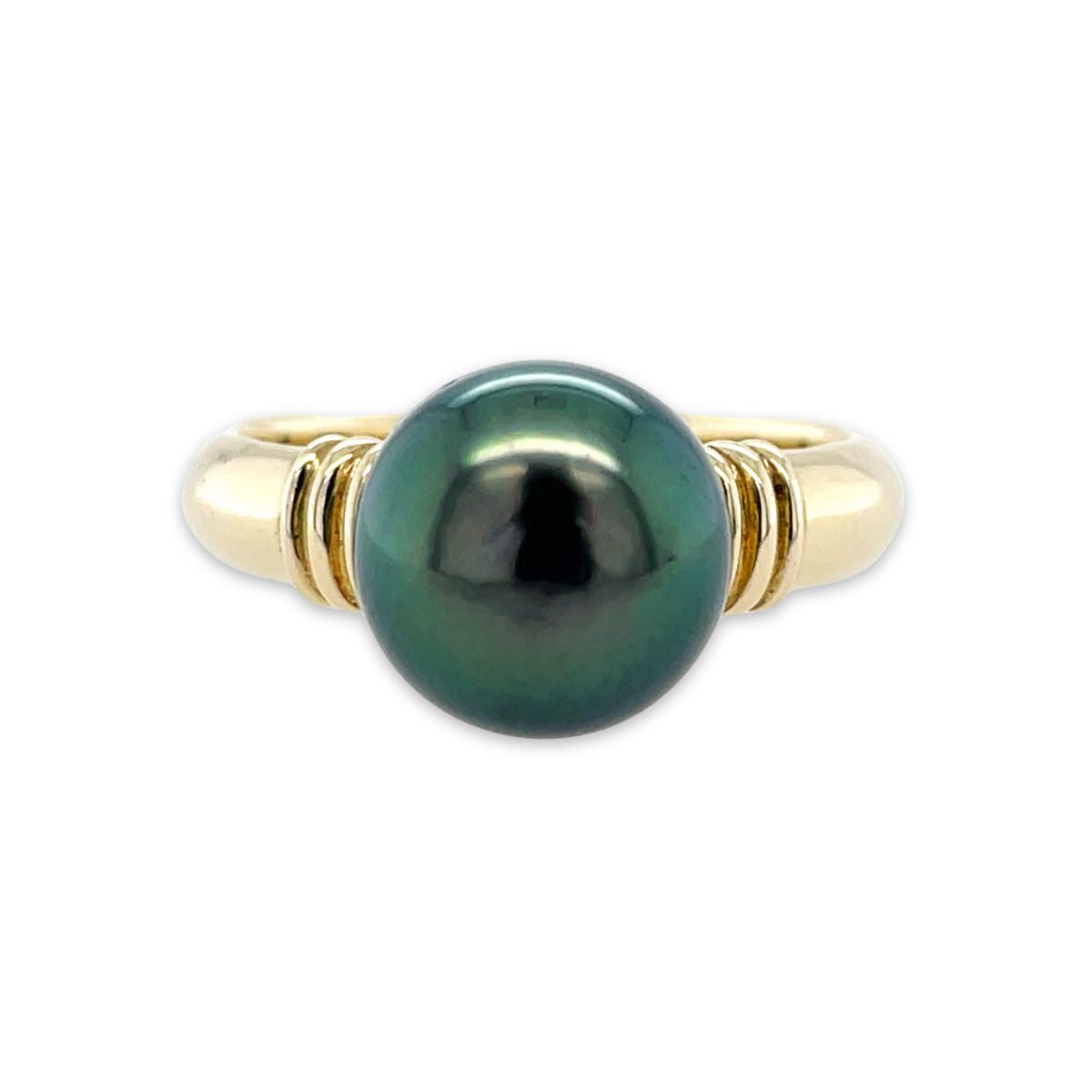 9ct Yellow Gold 10mm Tahitian Pearl Ring