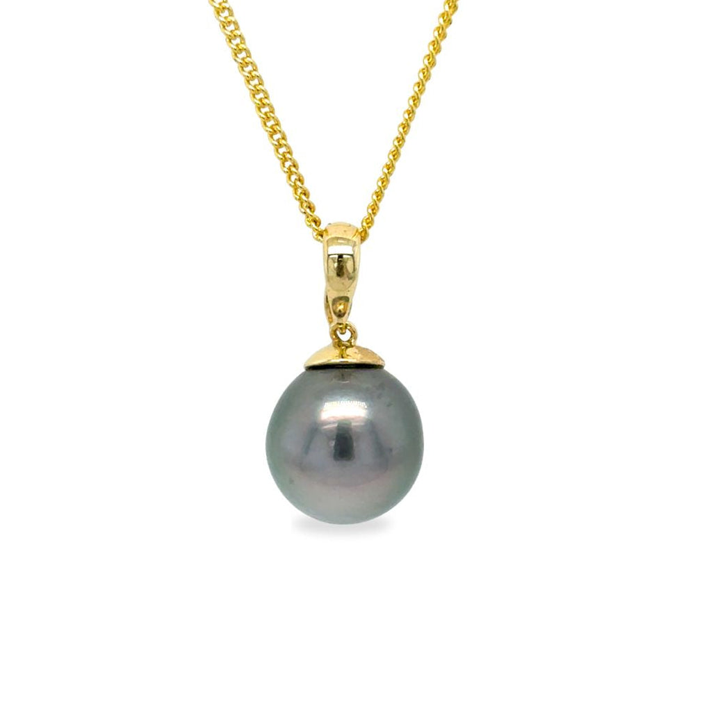 9ct Yellow Gold 11mm Tahitian Enhancer Pendant