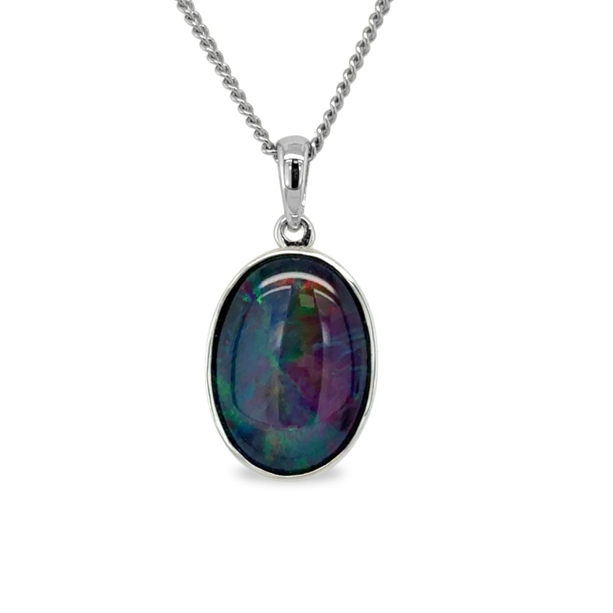 Sterling Silver 14x10 Triplet Opal Pendant