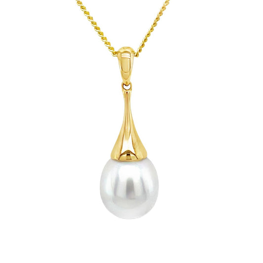 9ct Yellow Gold 12mm South Sea Pearl Cone Pendant