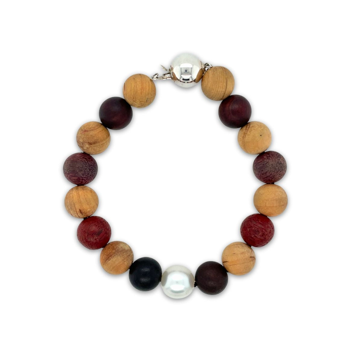 Arafura Collection South Sea Pearl & Mixed Wood Bracelet