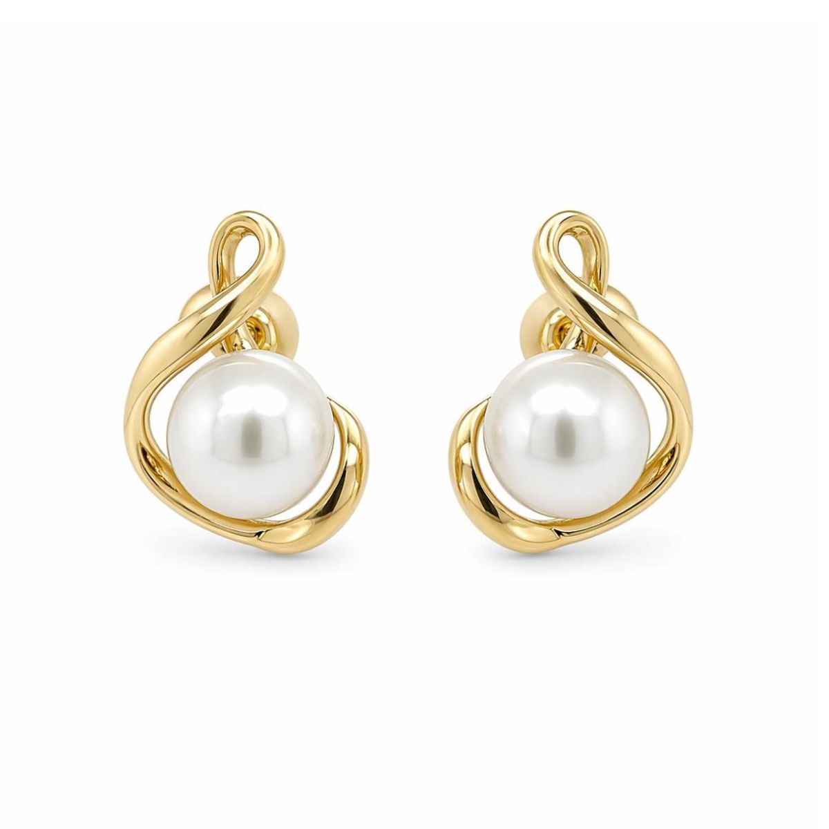 9ct Gold 8.5-9mm South Sea Pearl Open Loop Studs