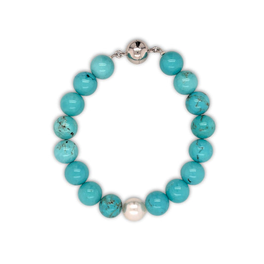 Arafura Collection South Sea Pearl & Turquoise Bracelet