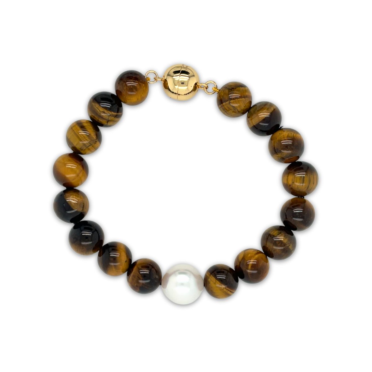 Arafura Collection South Sea Pearl & Tiger Eye Bracelet