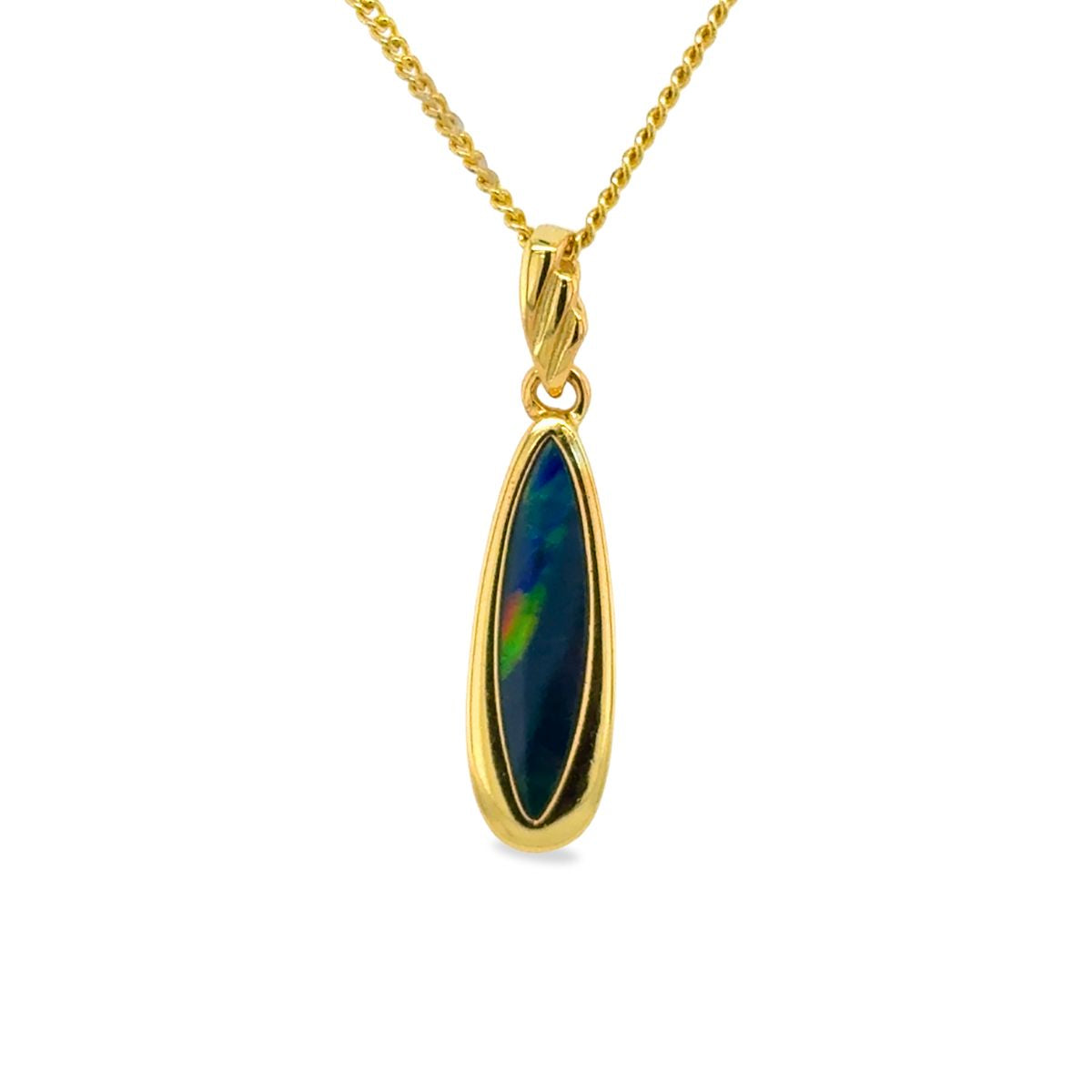 Gold Tone Sterling Silver Freeform Doublet Opal Assorted Pendant