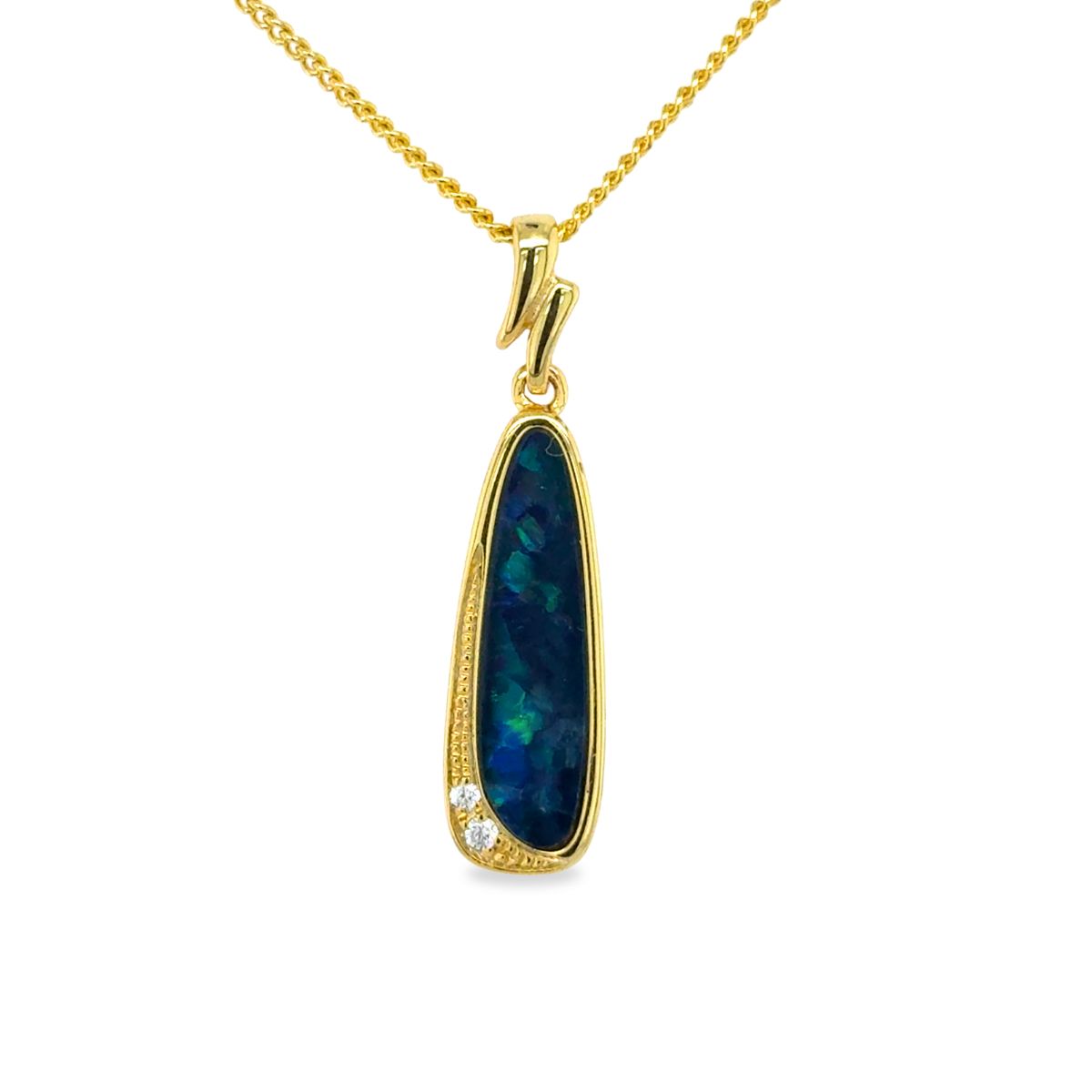 Gold Tone Sterling Silver Freeform Doublet Opal Assorted Pendant