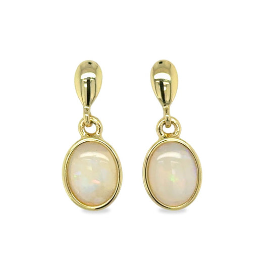 Gold Tone Sterling Silver Solid Opal Studs