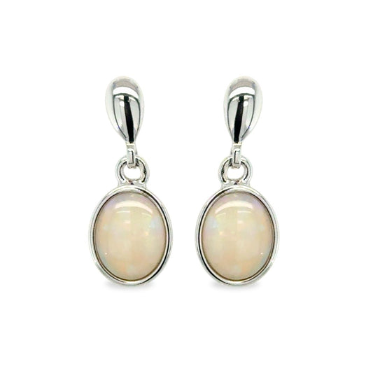 Sterling Silver Solid Opal Studs