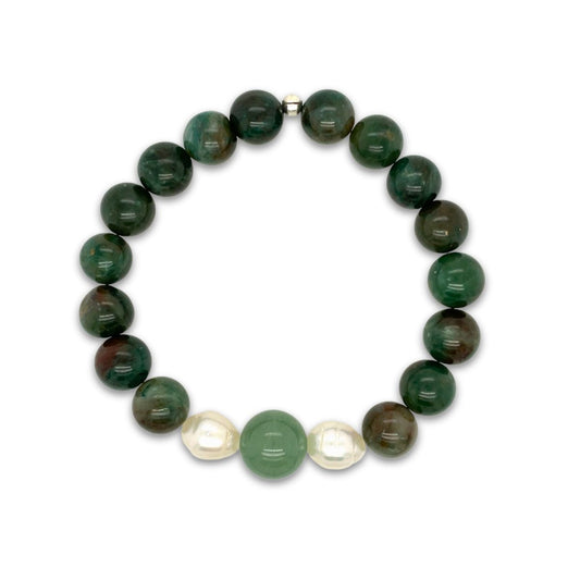Arafura Collection South Sea Pearl, Adventurine & Jade Stretch Bracele