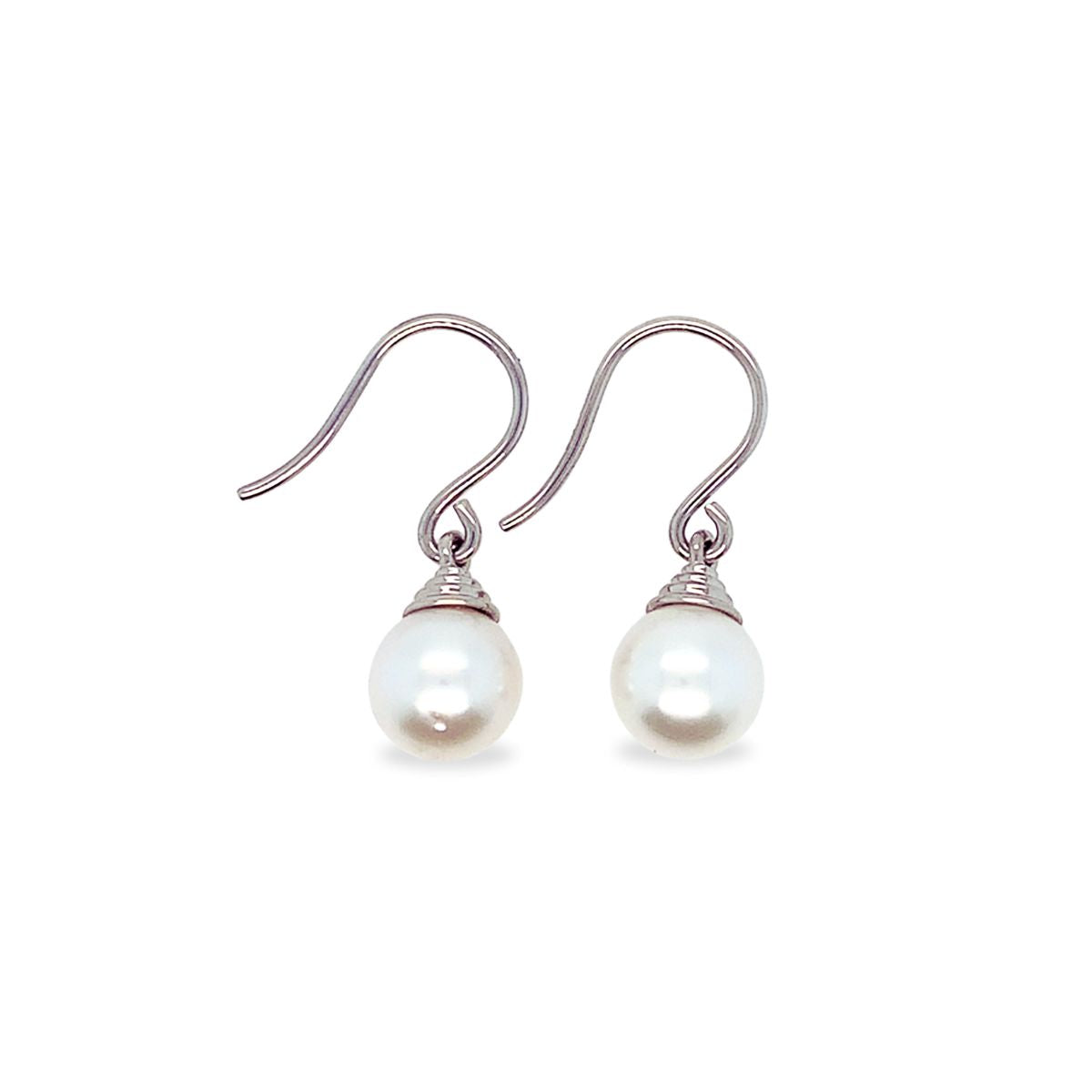 9ct White Gold 8-9mm South Sea Pearl Hooks