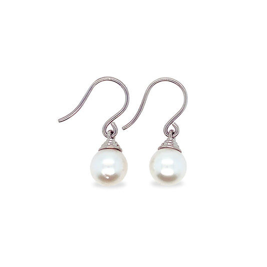 9ct White Gold 8-9mm South Sea Pearl Hooks
