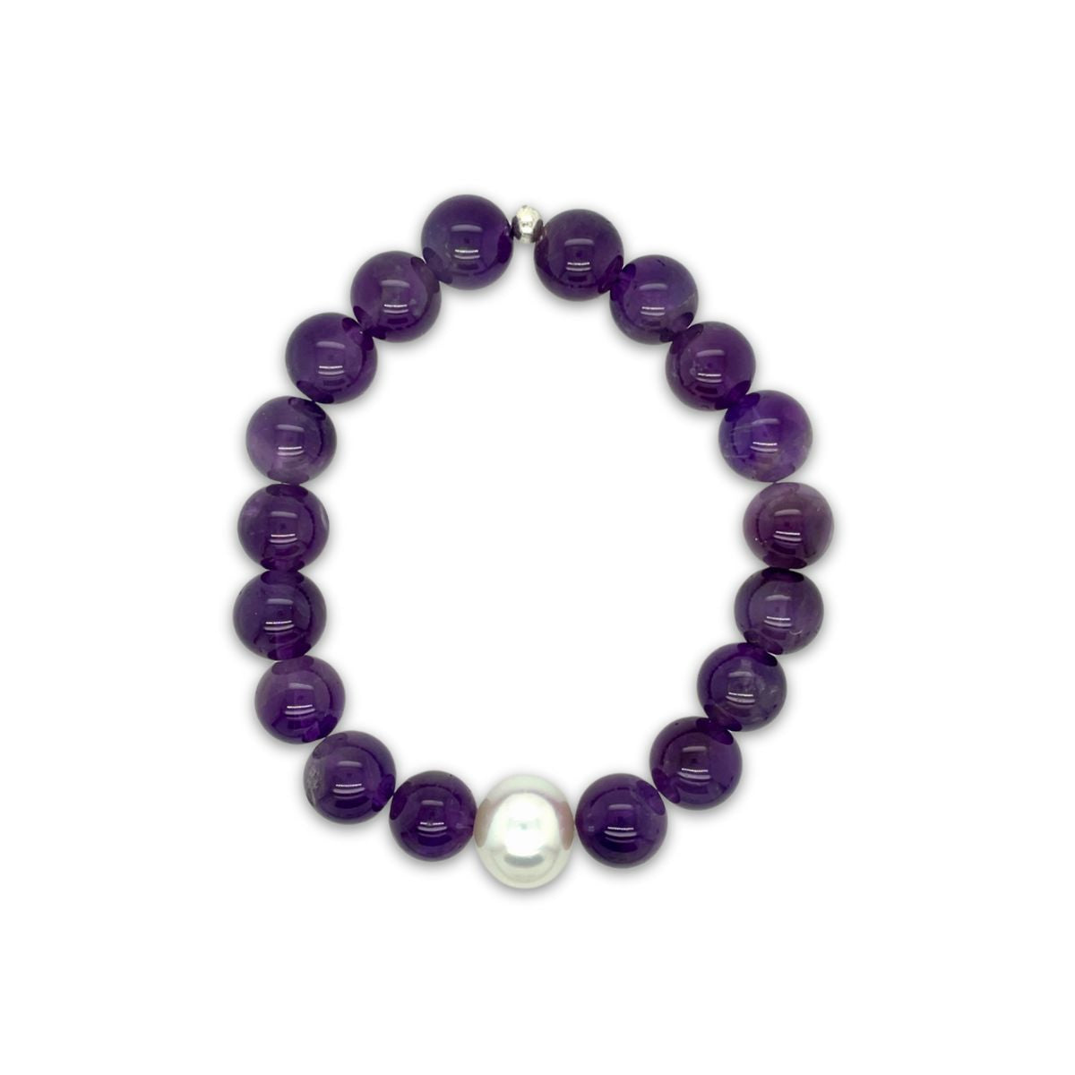 Arafura Collection South Sea Pearl & Amethyst Stretch Bracelet