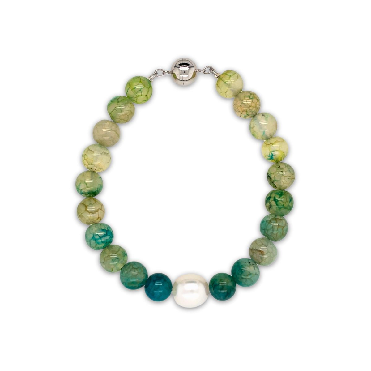 Arafura Collection South Sea Pearl & Sea Green Agate Bracelet