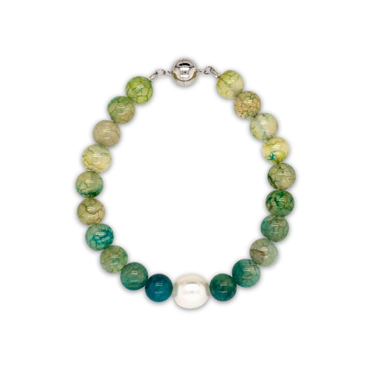 Arafura Collection South Sea Pearl & Sea Green Agate Bracelet