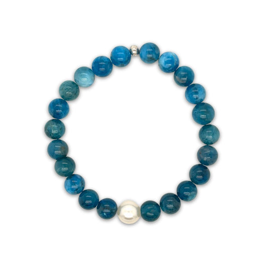 Arafura Collection South Sea Pearl & Apatite Stretch Bracelet