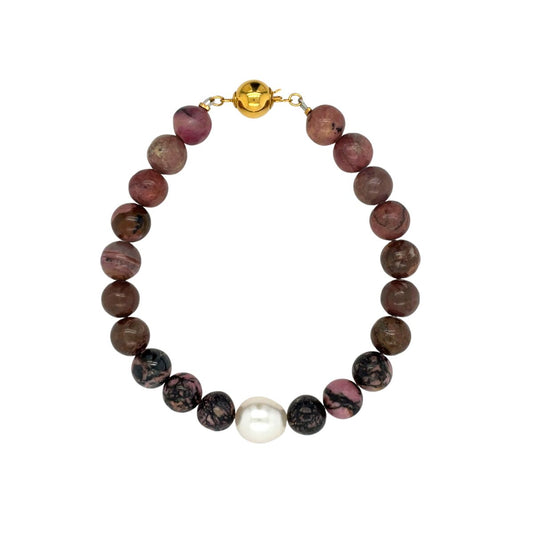 Arafura Collection South Sea Pearl & Rhodonite Bracelet