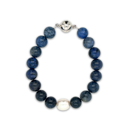 Arafura Collection South Sea Pearl & Dumortierite Bracelet