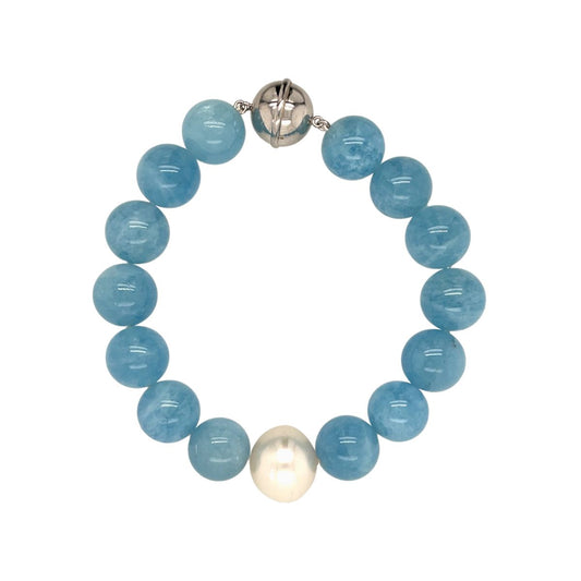 Arafura Collection South Sea Pearl & Aqua Bracelet