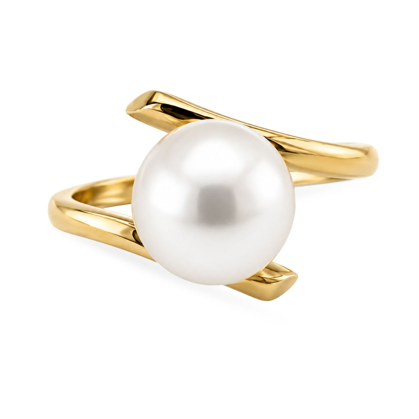 9ct Yellow Gold 8.5-9mm South Sea Pearl Offset Ring