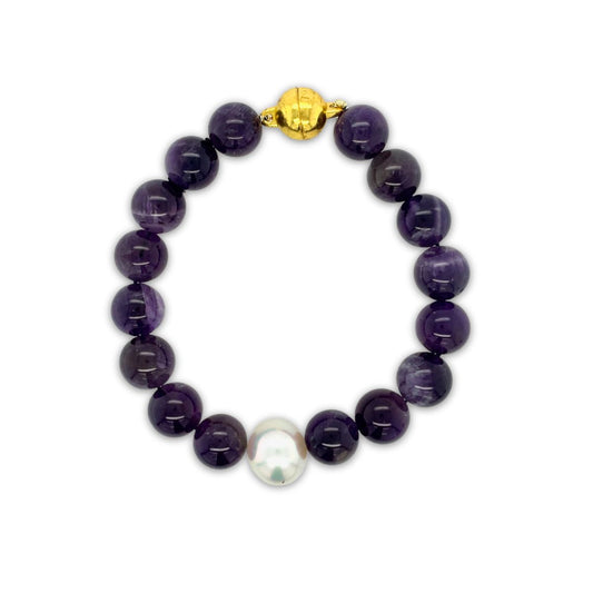Arafura Collection South Sea Pearl & Amethyst Bracelet