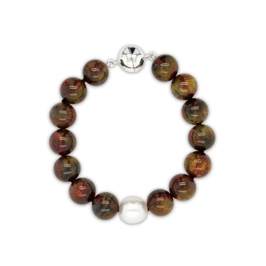 Premium Arafura Collection South Sea Pearl & Pietersite Bracelet