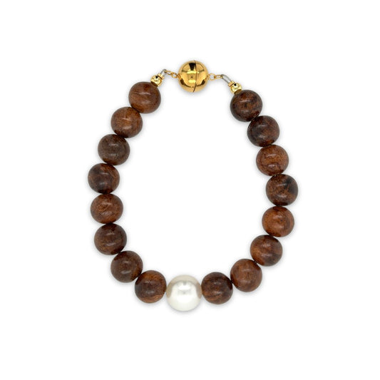 Premium Arafura Collection South Sea Pearl & Agarwood Bracelet