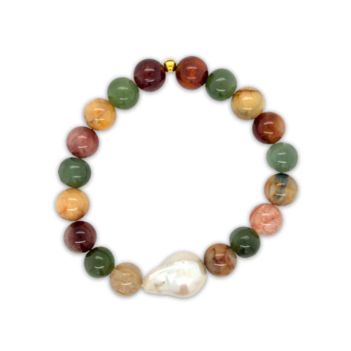 Premium Baroque Freshwater Collection Mixed Quartz Bracelet