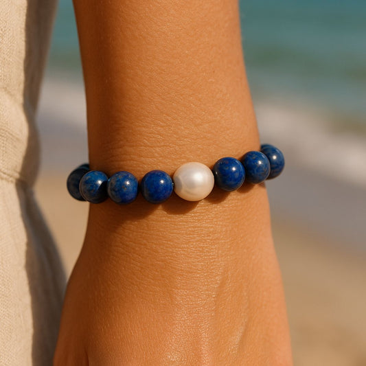 Premium Arafura Collection South Sea Pearl & Lapis Bracelet