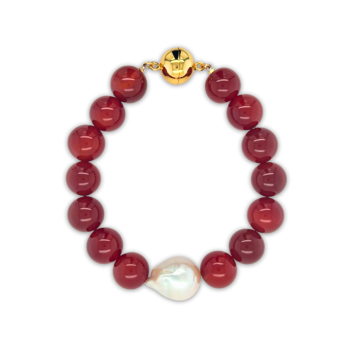 Premium Baroque Freshwater Collection Carnelian Bracelet