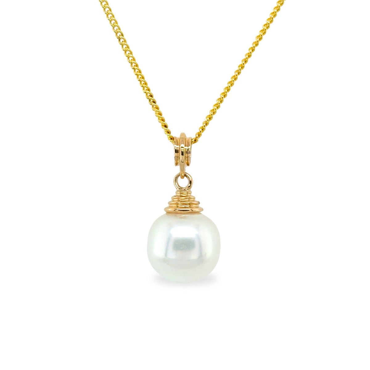 9ct Yellow Gold 10-12mm South Sea Pearl 'Beehive' Pendant