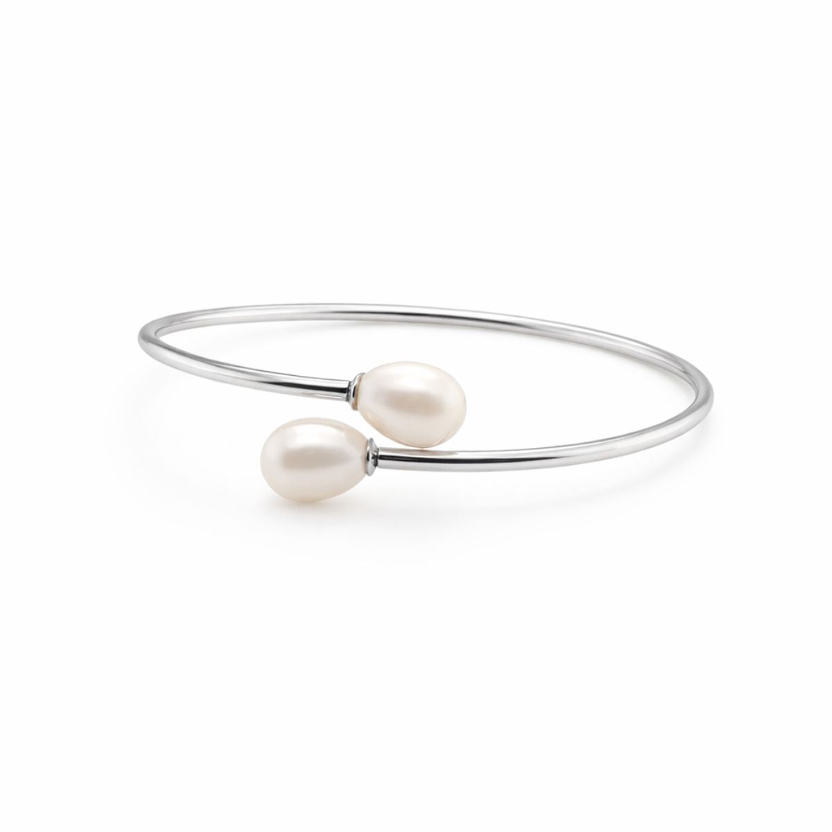 Sterling Silver 62mm Freshwater Pearl Bangle