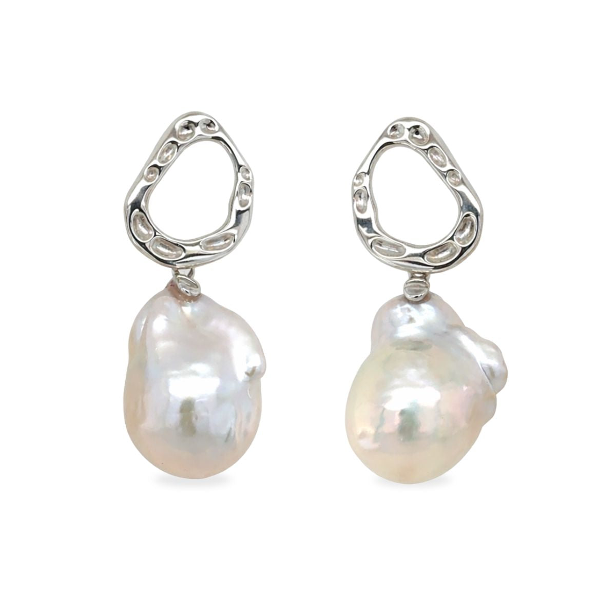 Sterling Silver Baroque Freshwater Drop Studs