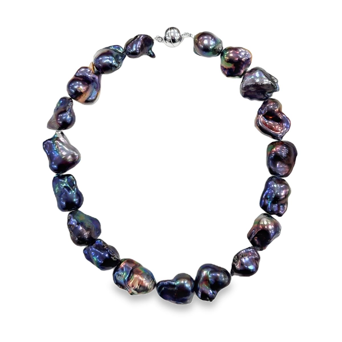 43cm Dyed Peacock Baroque Freshwater Keshi Pearl Strand