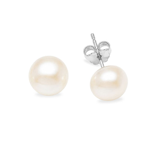 Sterling Silver 8mm Freshwater Pearl Studs