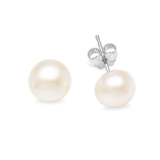 Sterling Silver 10mm Freshwater Pearl Studs