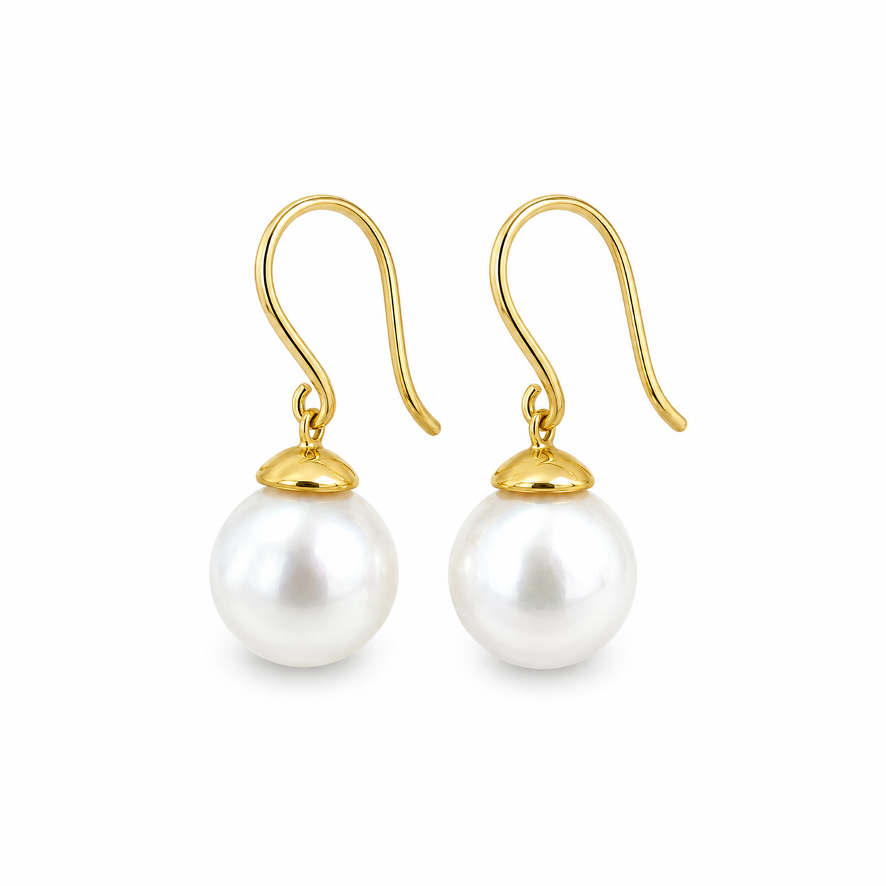 9ct Yellow Gold 8-9mm South Sea Pearl Hooks