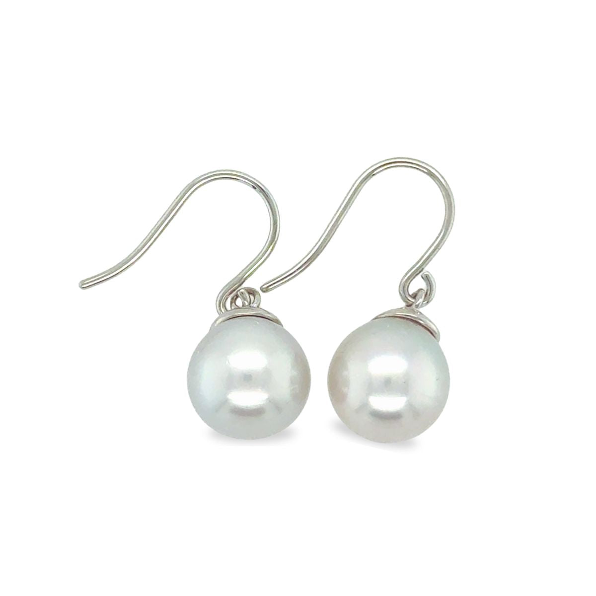 9ct White Gold 8-9mm South Sea Pearl Hooks
