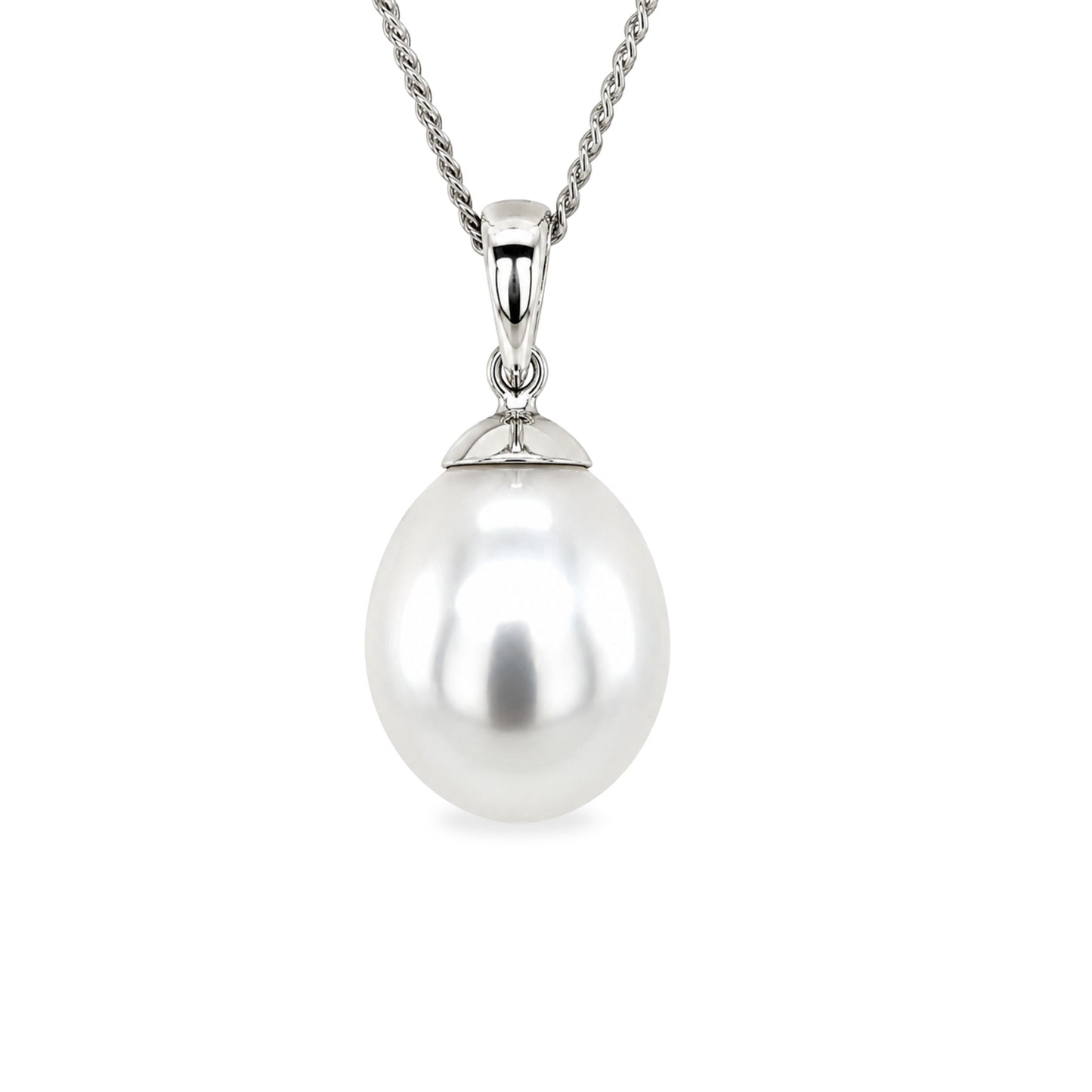 9ct White Gold 10-11mm South Sea Pearl Enhancer Pendant