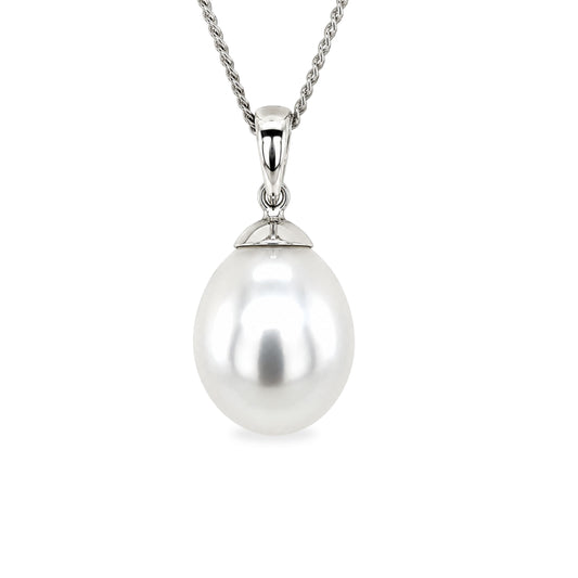 9ct White Gold 10-11mm South Sea Pearl Enhancer Pendant