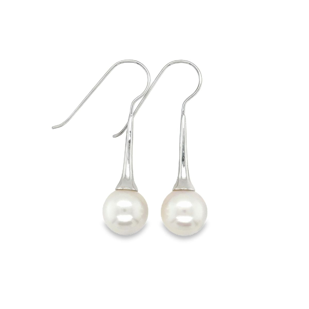 9ct White Gold 10mm South Sea Pearl Hooks