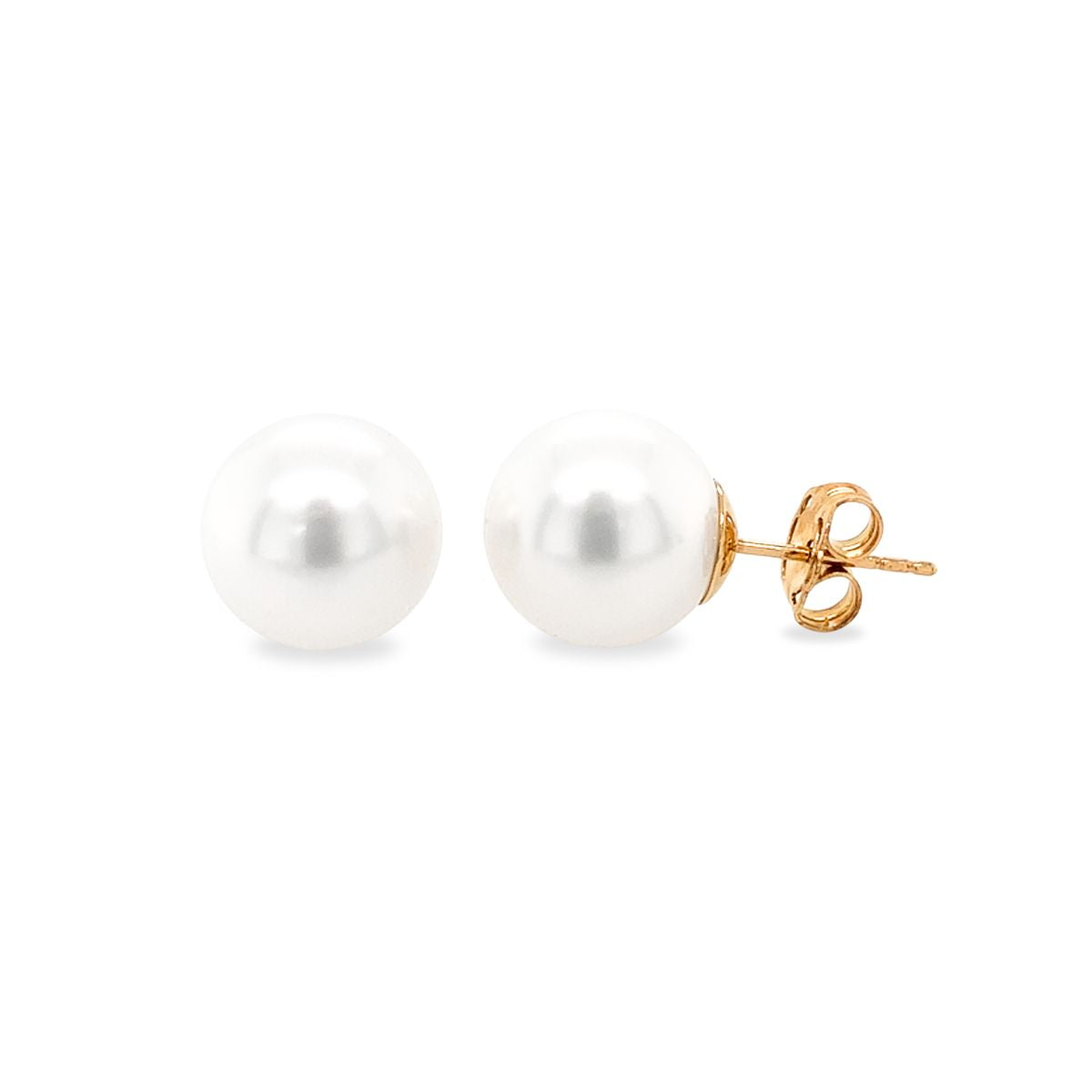 9ct Gold 11-12mm South Sea Pearl Stud Earrings