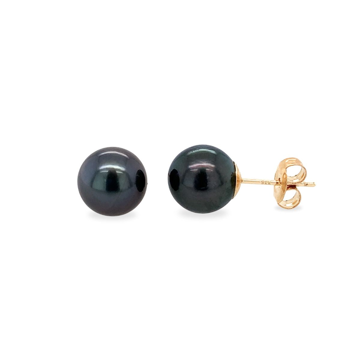 9ct Gold 10-11mm Tahitian Pearl Stud Earrings