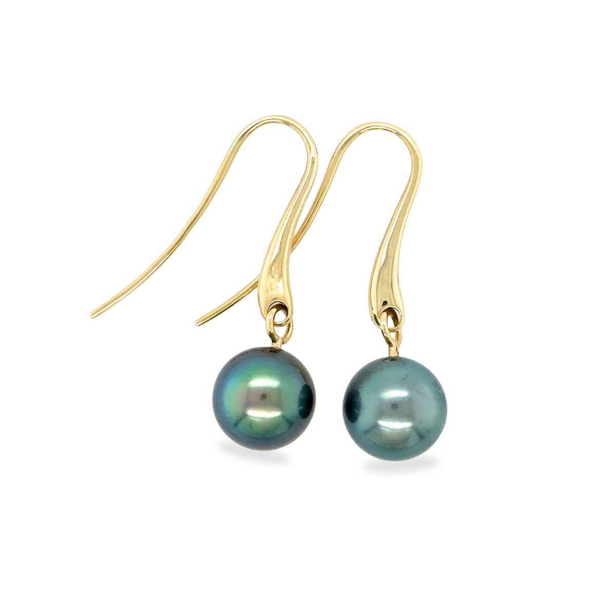 9ct Yellow Gold 10-11mm Tahitian Pearl Drop Hooks